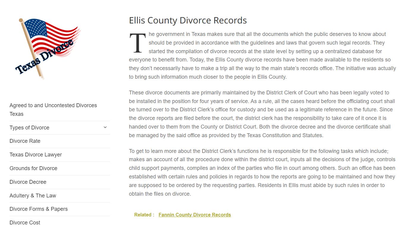 Ellis County Divorce Records – Divorce in Texas